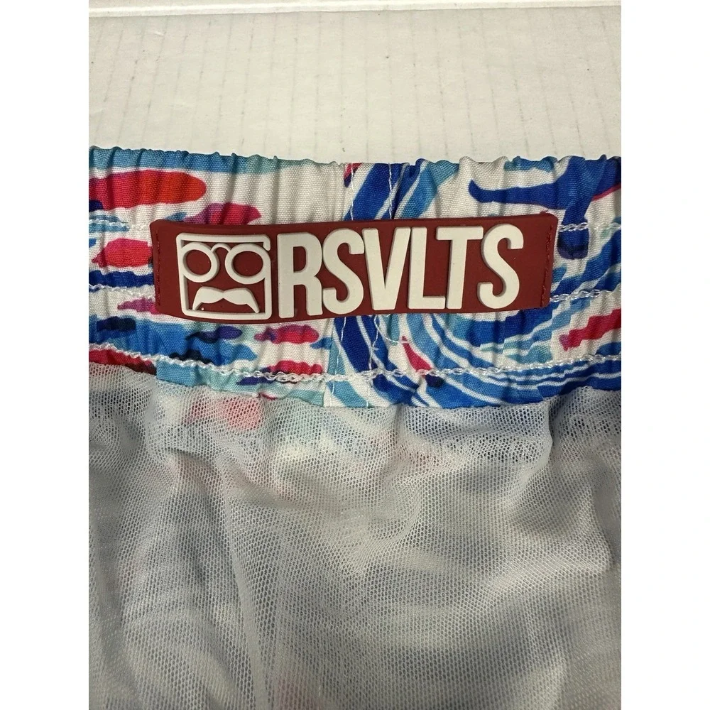 RSVLTS Swim Trunks Boys Lot Of 2 Watercolor Waves Surfer/Bomb-pop Lined